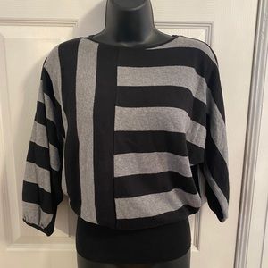 Black and Gray Striped Sweater